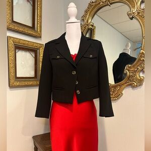 White House Black Market Cropped Black Blazer Size 0